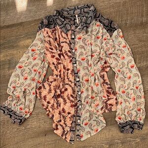 Free People Multicolor Patterned Blouse